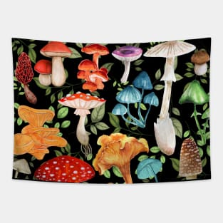 Vibrant Mushroom Print Tapestry