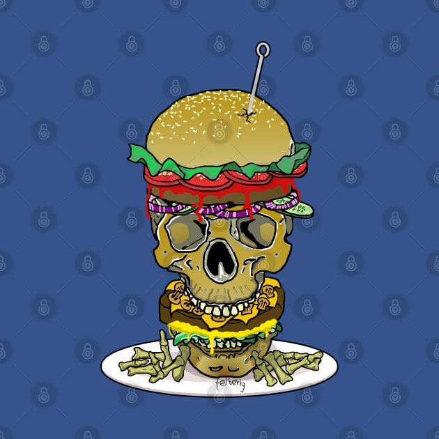 Skull Burger and Finger Fries by telberry