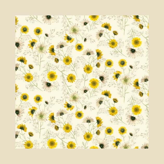 Pressed Yellow Flowers by Carolina Díaz