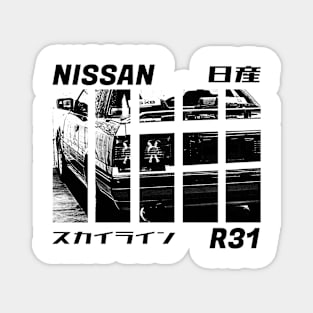 NISSAN SKYLINE GTS R31 Black 'N White 3 Magnet