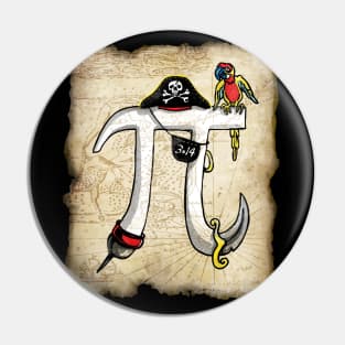 Fun Pi-rate Pirate Pi Day Treasure Map Pin