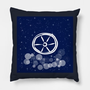 wheel, tires, traffic, transportation, road, travel, automotive, technology, light, universe, cosmos, galaxy, shine, concept Pillow