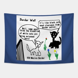 Border Wall illustration (Blue Background) Tapestry