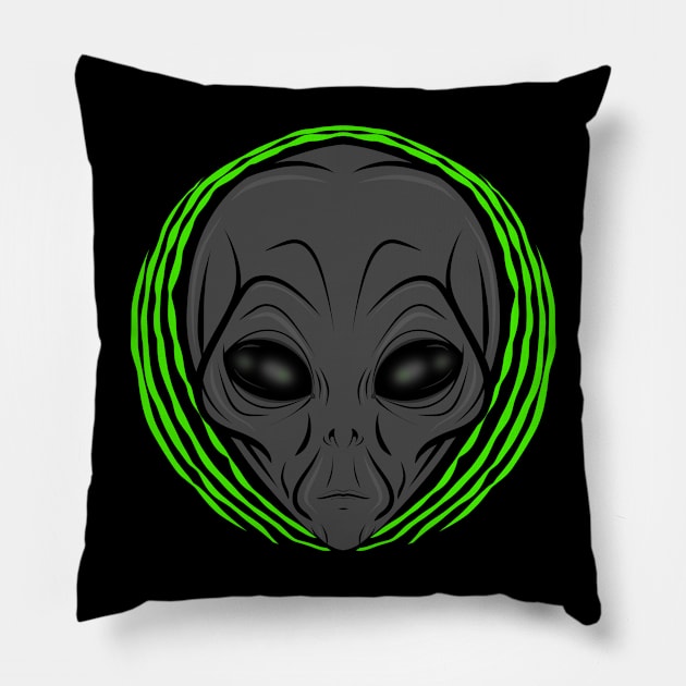 Grey Alien Pillow by Jack-O 