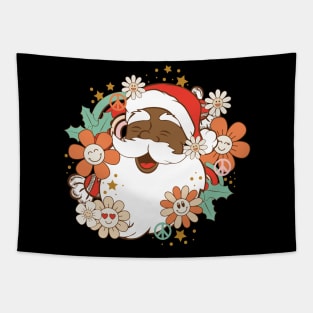 African American Retro Santa Claus Christmas Tapestry