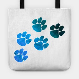 Blue Pawprints Design Tote