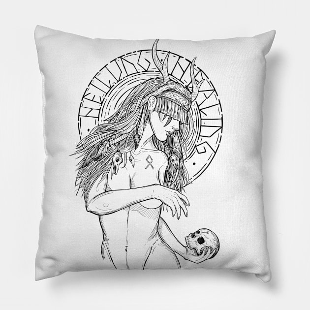 Heilung pagan viking tee for nature lovers Pillow by BlackForge