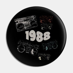 1988 on retro music Pin