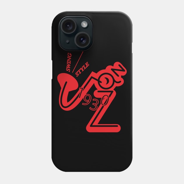 Jazz saxophone player 1930s swing style (red) Phone Case by aceofspace