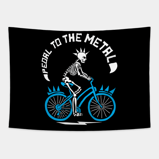 Bicycle Skeleton War Metal Tapestry by sadpanda