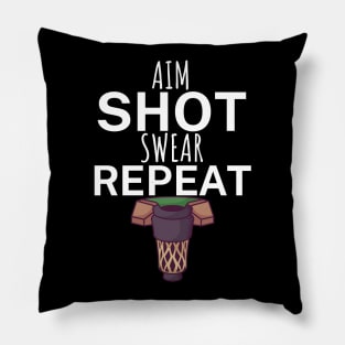 Aim shot swear repeat Pillow