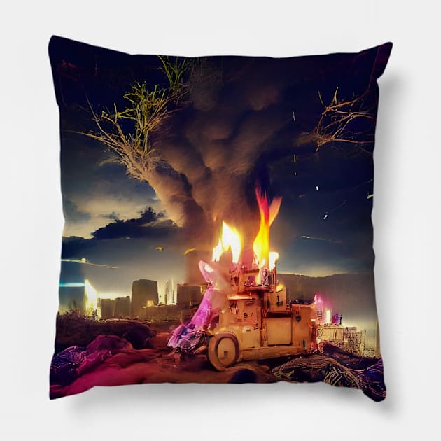 Dark Post- Apocalyptic Wonderland in a Fire Pillow by DSQuality Design