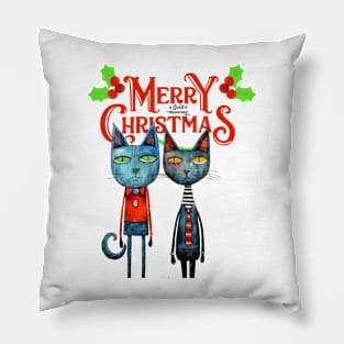 Merry Christmas Cats Pillow