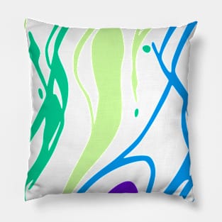 Vine Pattern Green Blue Purple Abstract Art Pillow