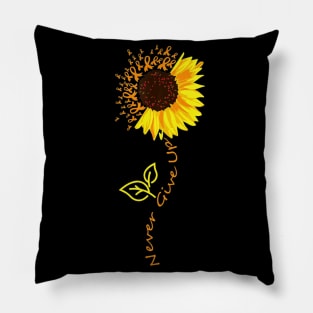 Sunflower Never Give Up Multiple Sclerosis Awareness Pillow