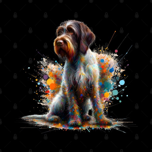 Wirehaired Pointing Griffon in Vibrant Splash Art by ArtRUs