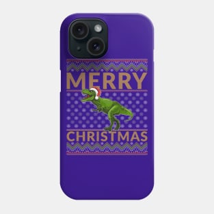 Christmas Dinosaur T-Rex Merry Xmas Pajama Phone Case