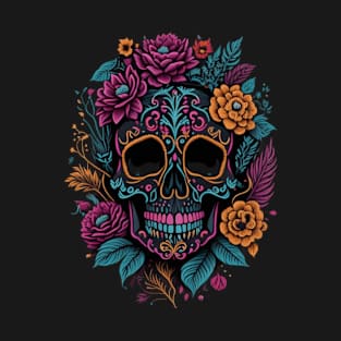 Skull with flowers T-Shirt