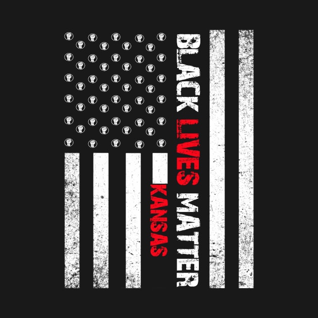 Kansas black lives matter Flag American Vintage by Jannysingle