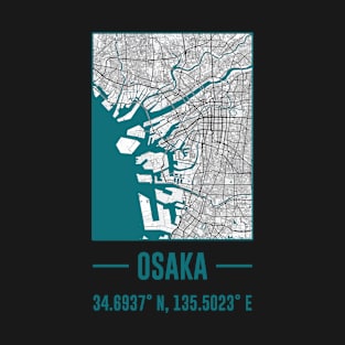 osaka Minimalist city Map, osaka DIY city Map T-Shirt