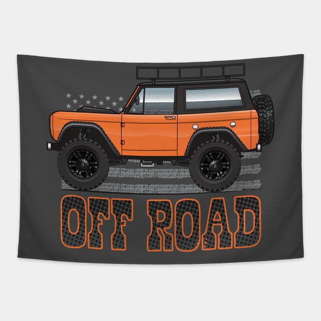 Orange Off-Road Tapestry by JRCustoms44