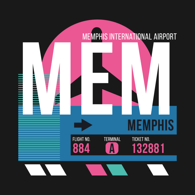 Memphis (MEM) Airport // Sunset Baggage Tag by Now Boarding