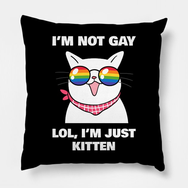 Funny Gay Cat Pillow by sqwear