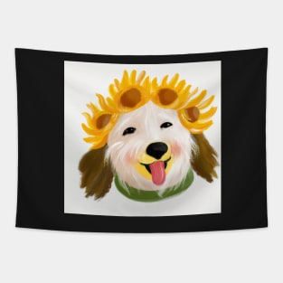 God with sunflower crown Tapestry