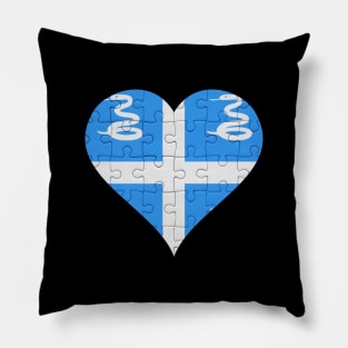 Martiniquais Jigsaw Puzzle Heart Design - Gift for Martiniquais With Martinique Roots Pillow