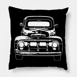 White Classic F100 F1 Pickup Sketch Art Pillow