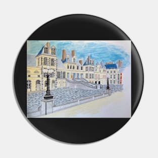 chateau de fontainebleau in watercolor Pin