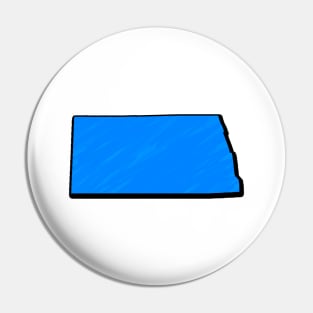 Bright Blue North Dakota Outline Pin