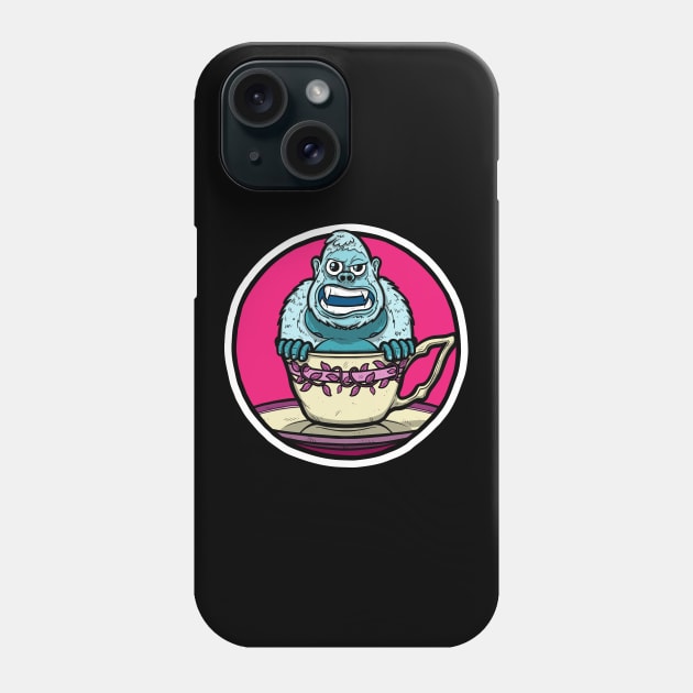 Tea Cup Yeti Phone Case by Baddest Shirt Co.