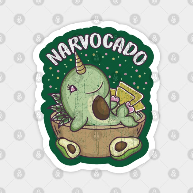 Avocado Narwhal Narvocado Funny Cute Food Magnet by E