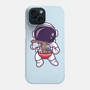 Cute Astronaut Eating Ramen Noodle With Copstick Cartoon Phone Case