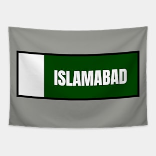 Islamabad City in Pakistan Flag Colors Tapestry