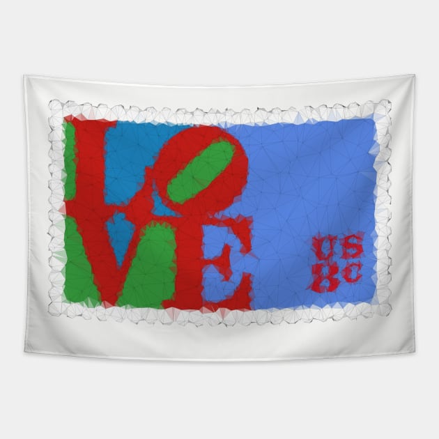 Low Poly Love (Robert Indiana) Stamp Tapestry by TRIME