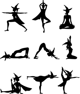 Yoga Halloween Witch Magnet