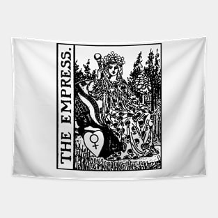 The Empress Tarot Card Black and White Tapestry