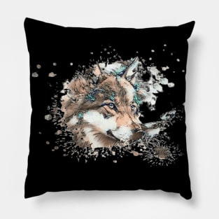 Wolf Tie dye art design Pillow