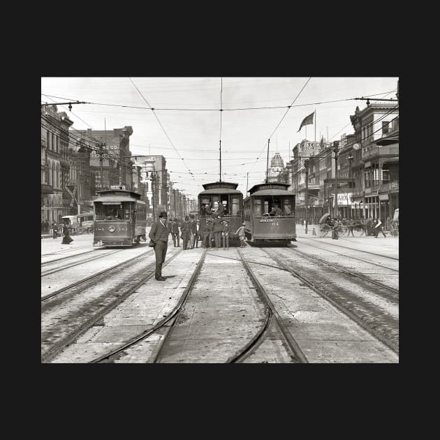 New Orleans Streetcars, 1907. Vintage Photo by historyphoto