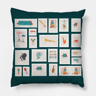 musical stamps Pillow