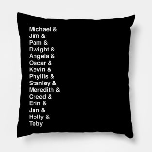 The Office US Typography Character List Pillow