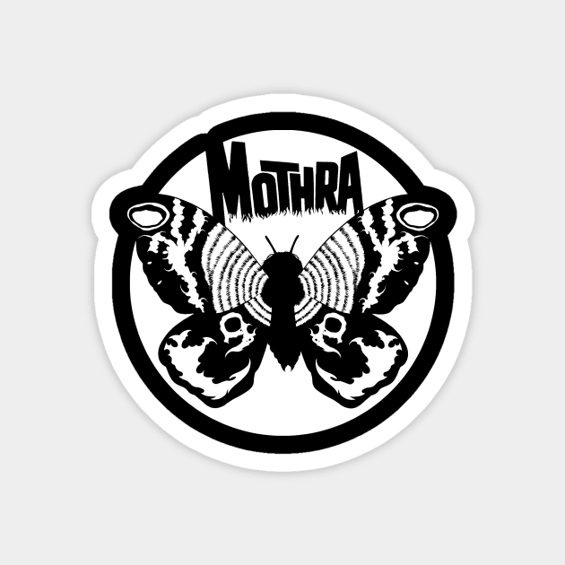 Mothra Circle (White) Magnet by Nerdology