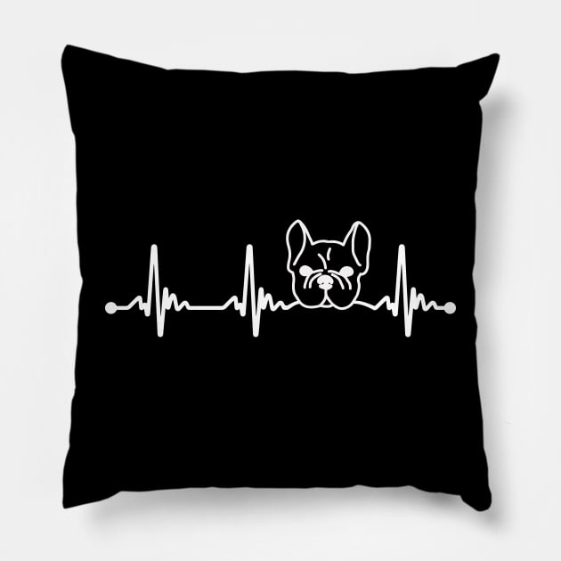 French Bulldog Puppy Heartbeat Pillow by KawaiiAttack