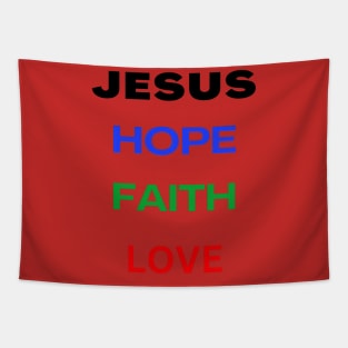 Jesus - Hope, Faith & love Tapestry