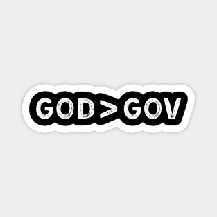 God is Greater Than Gov Vintage Distressed Anti Government Magnet