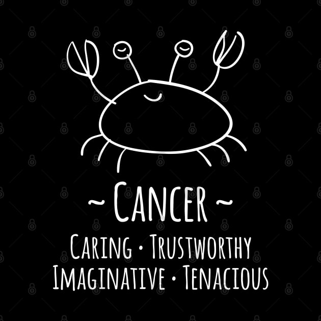 Cancer Zodiac Sign by HappyCatPrints