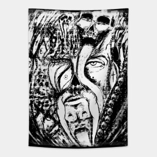 Genocide Horror Halloween Tee - Gothic Dark Art Tapestry