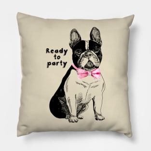 French bulldog in bow tie Pillow